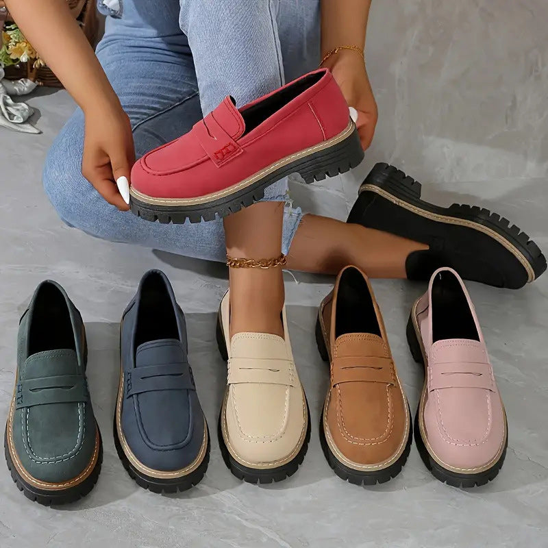 Orthopedische comfortloafers met gevoerde plateauzool
