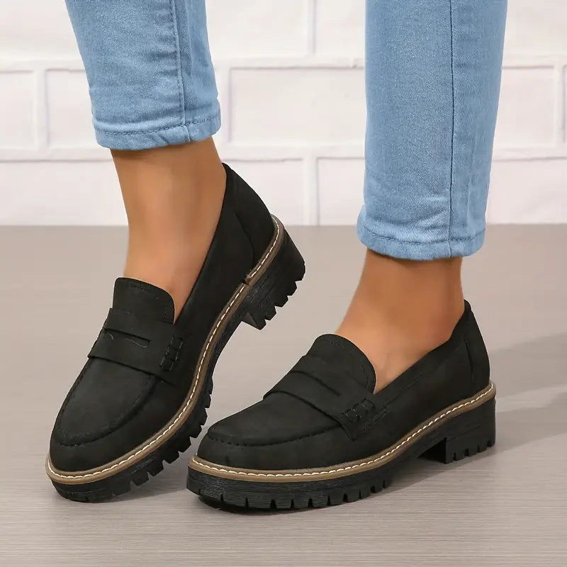 Orthopedische comfortloafers met gevoerde plateauzool