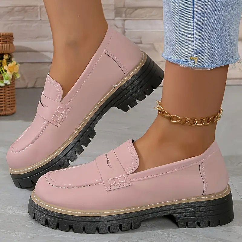 Orthopedische comfortloafers met gevoerde plateauzool