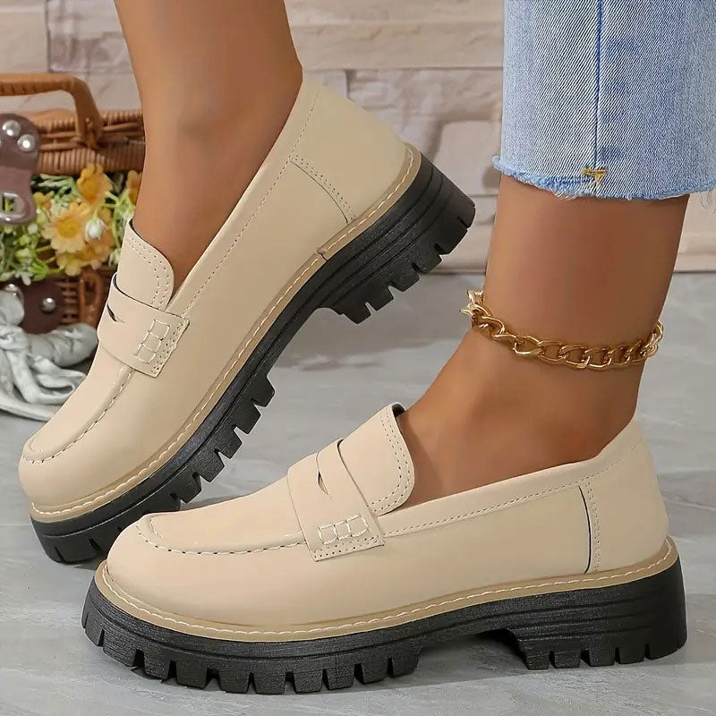 Orthopedische comfortloafers met gevoerde plateauzool