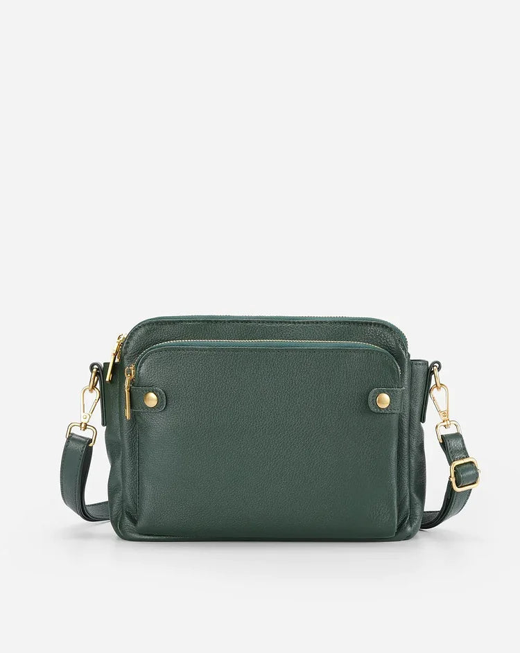Elegante Leren Crossbody Schoudertas - Verfijning & Ruimte