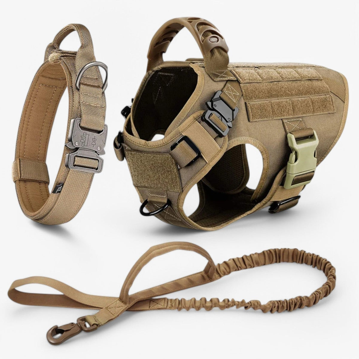 Tactisch hondentuig vest met controlehandvat en voorclip voor training