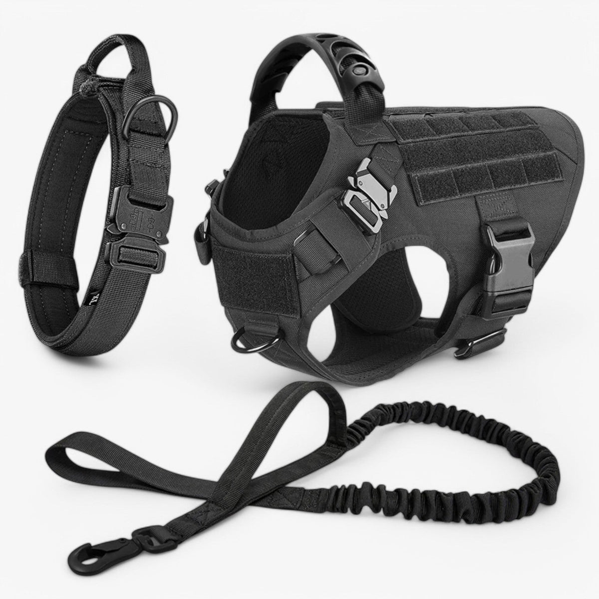 Tactisch hondentuig vest met controlehandvat en voorclip voor training
