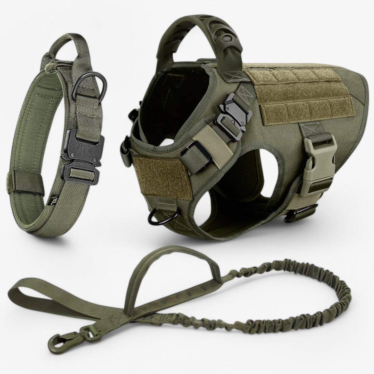 Tactisch hondentuig vest met controlehandvat en voorclip voor training