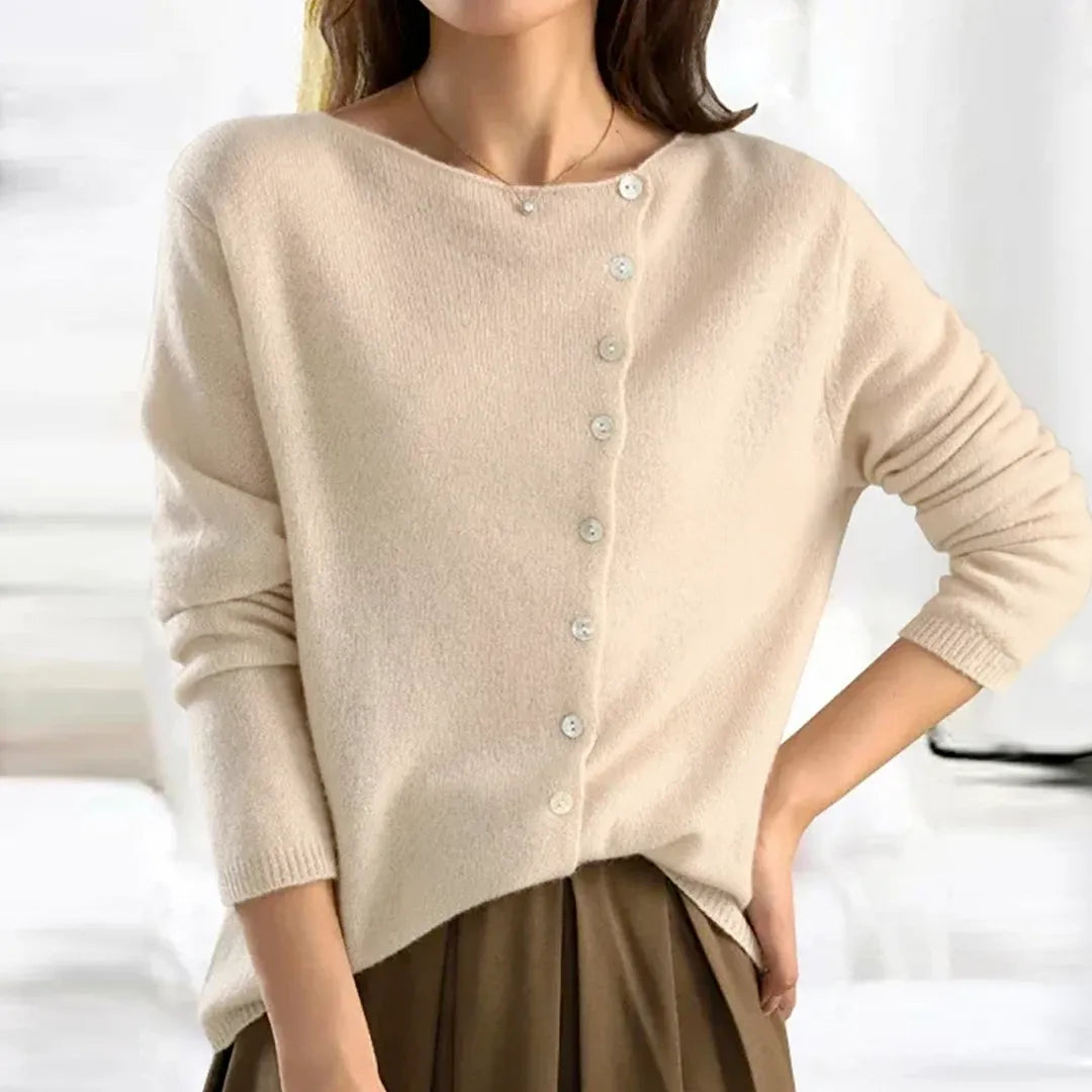 Thalia damesvest met V-hals en knoopsluiting