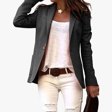 Theophania damesblazer met knoopsluiting en revers met inkeping