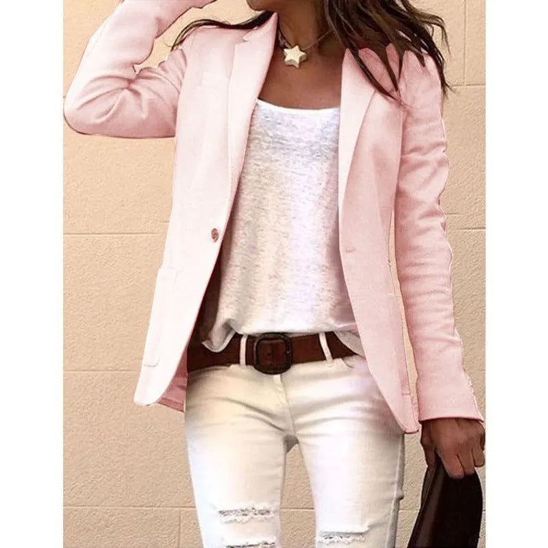 Theophania damesblazer met knoopsluiting en revers met inkeping