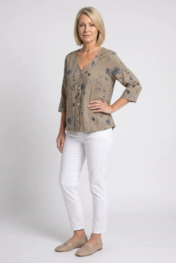 Tira blouse met V-hals en driekwartmouwen voor dames