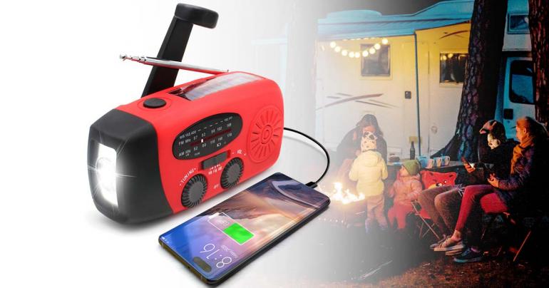 Alles-in-één Noodradio met Zonne-energie en Powerbank - Voor Onverwachte Situaties