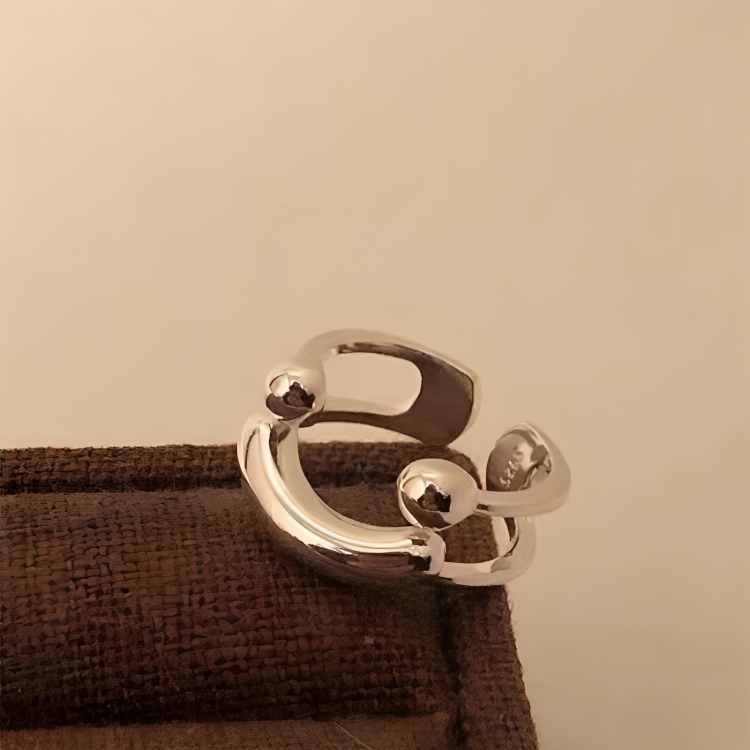 Smiley-verstelbare ring - Minimalistische, stapelbare statement-ring