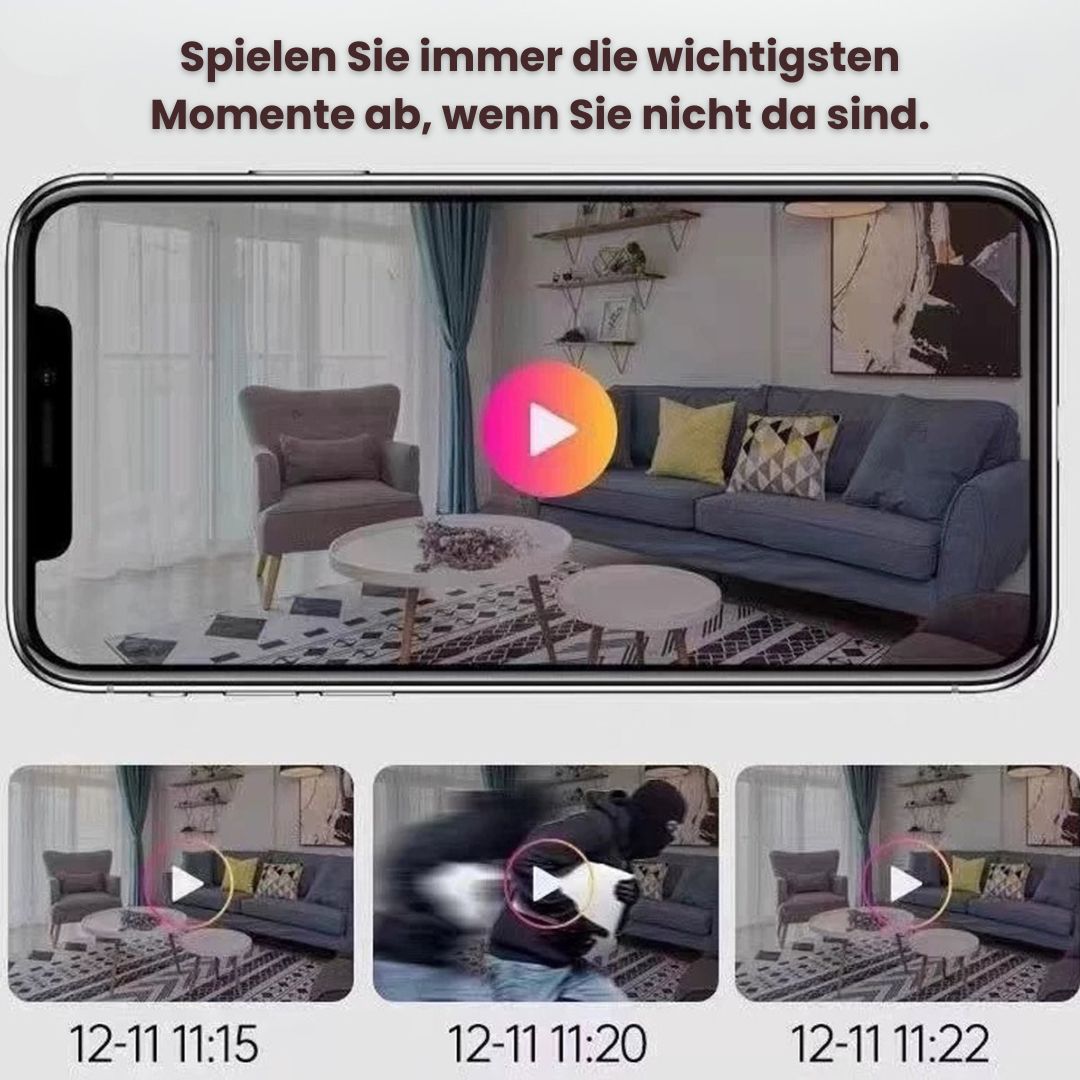 Bewakingscamera voor binnen en buiten | Mini Wi-Fi-camera met live-uitzending naar mobiel | Draadloos en compact | MiniGuardiano