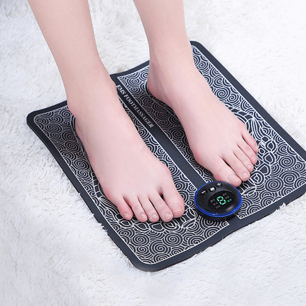 EMS-Voetmassageapparaat | Verbeterde Bloedcirculatie & Spierherstel - Acupressuur met 6 Modi en 9 Intensiteitsniveaus - FootComfort