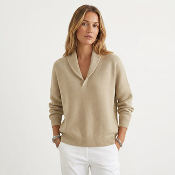 Relaxte gebreide pullover met v-hals voor dames