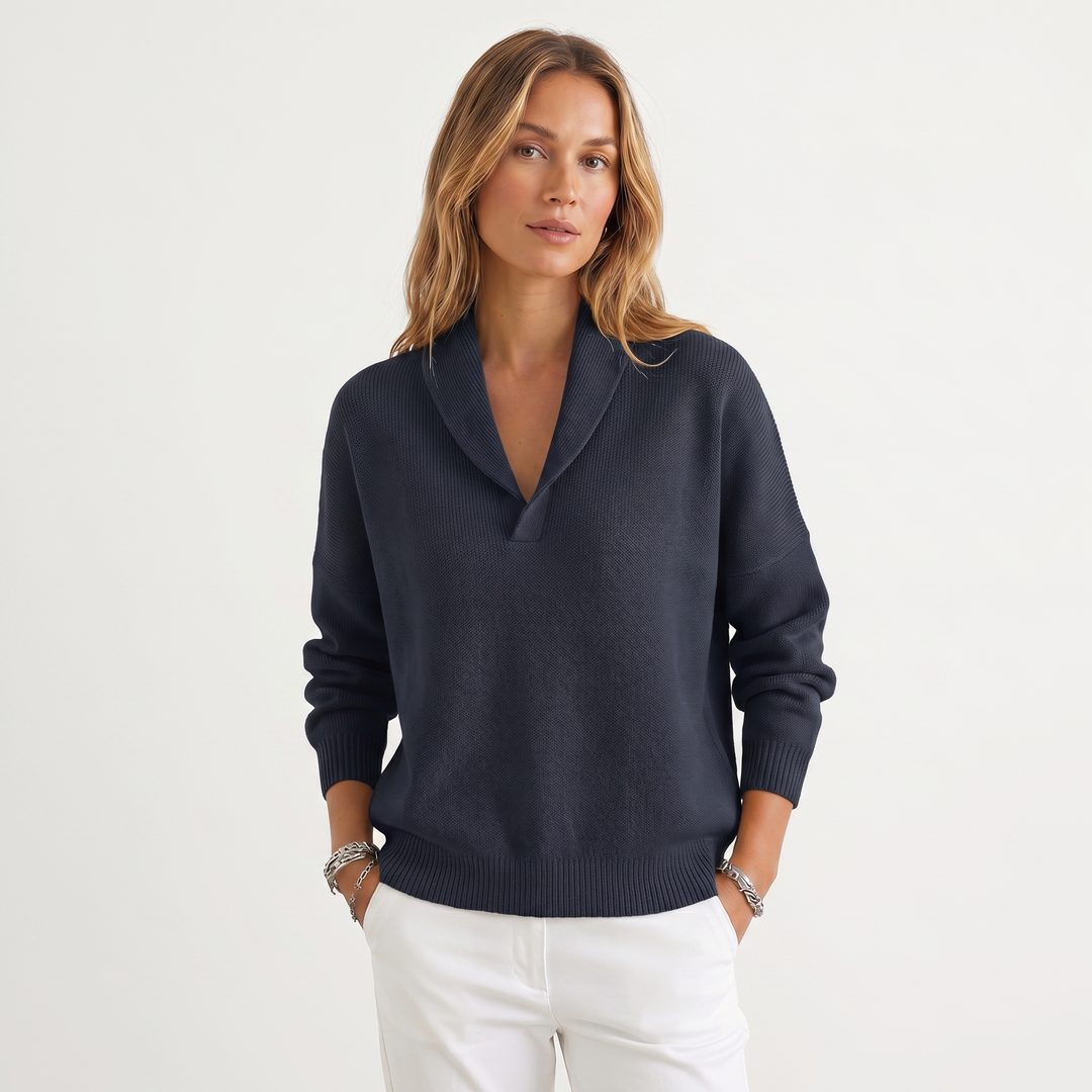 Relaxte gebreide pullover met v-hals voor dames
