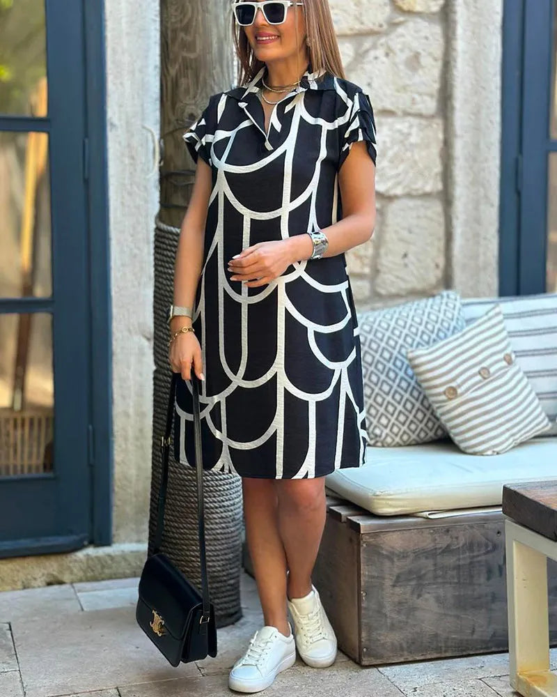 Vega blousejurk met geometrische print voor dames