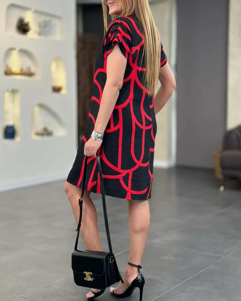 Vega blousejurk met geometrische print voor dames