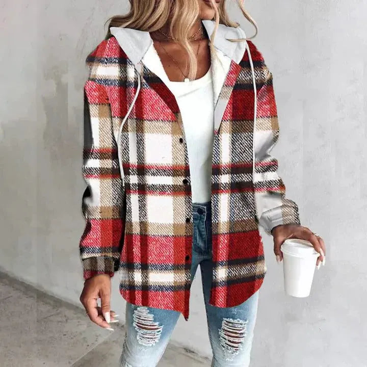 Victorine oversized geruit damesvest