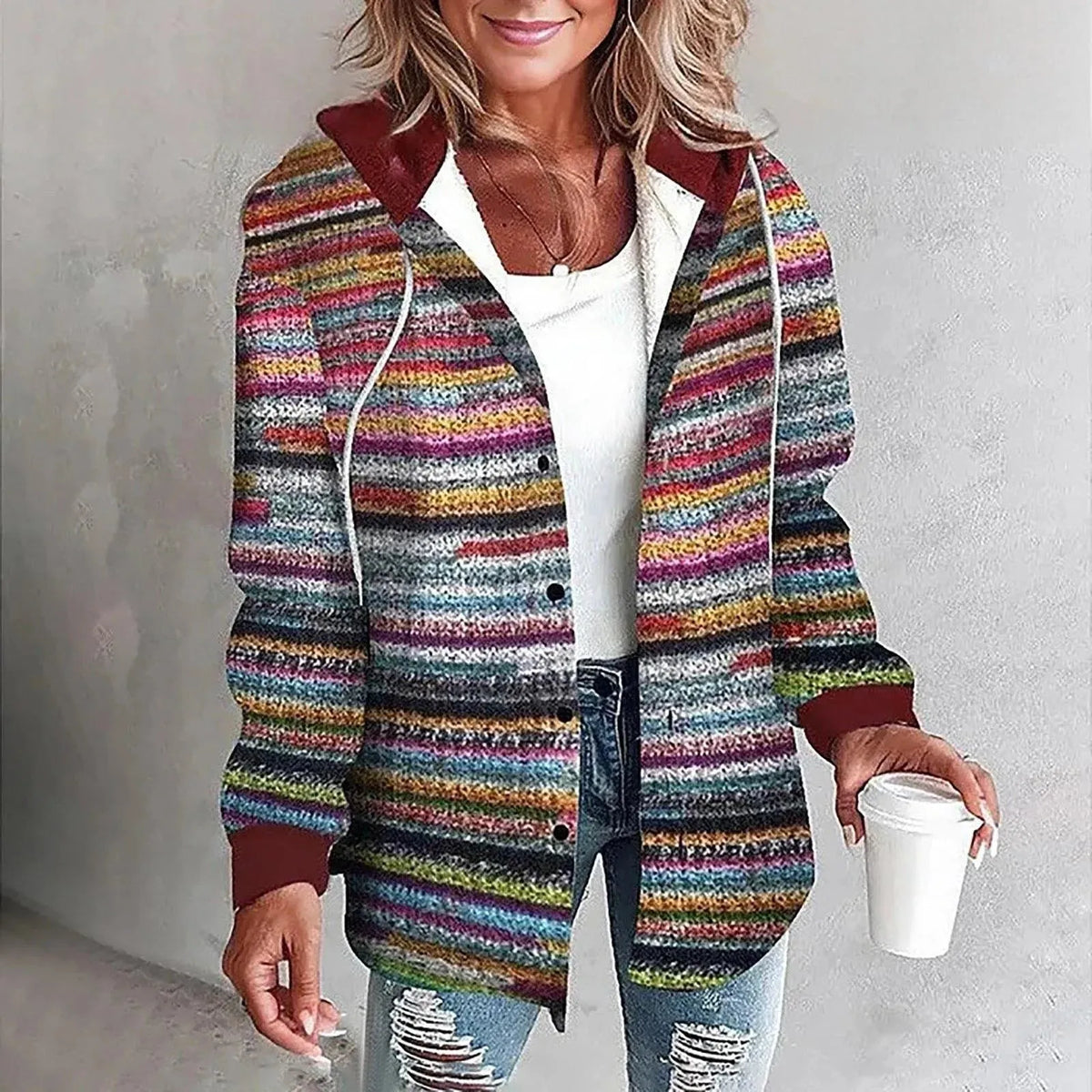Victorine oversized geruit damesvest