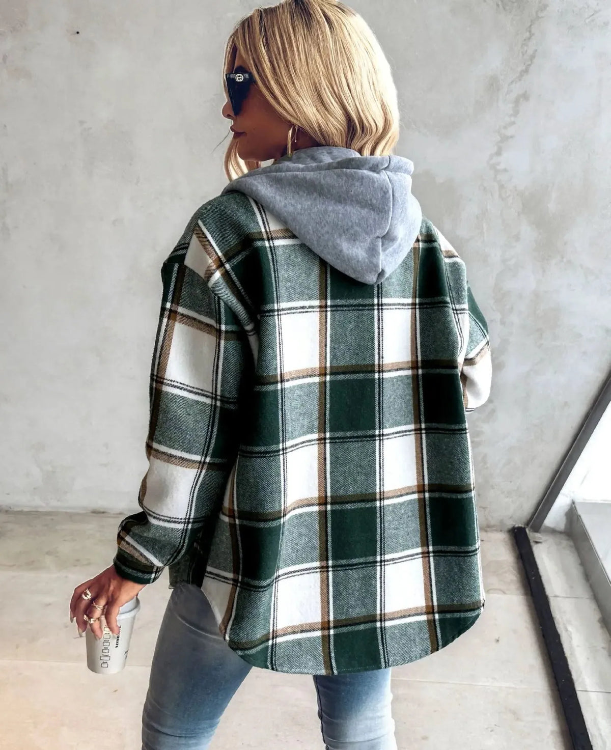 Victorine oversized geruit damesvest
