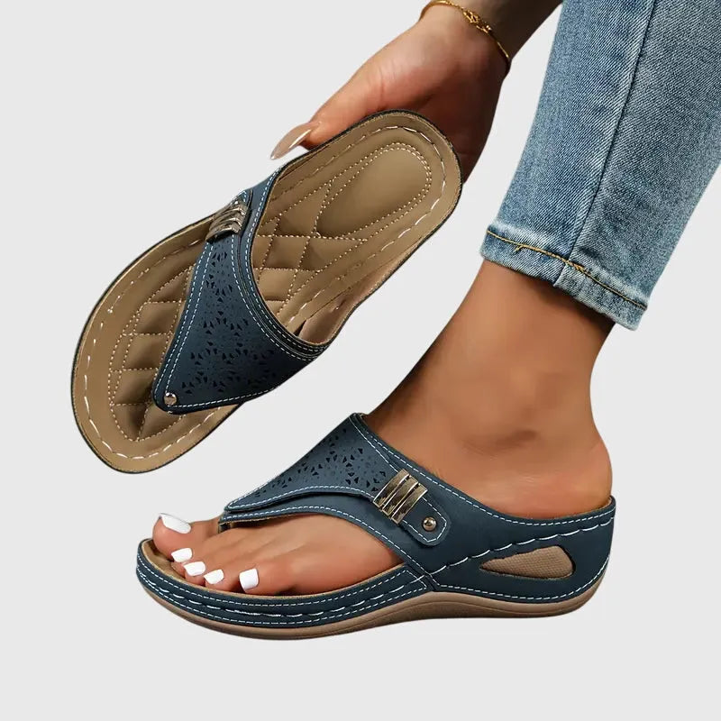 Wendeline damesplateausandalen met open neus