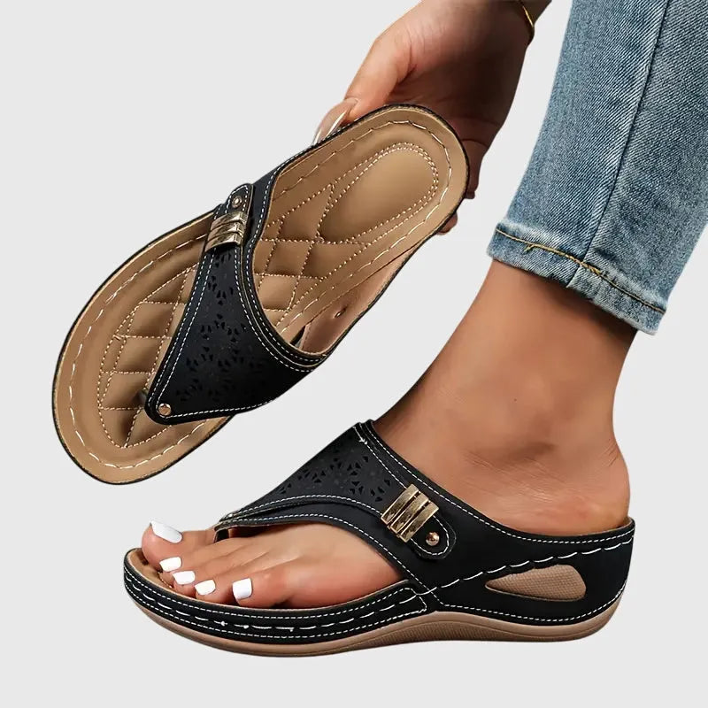 Wendeline damesplateausandalen met open neus