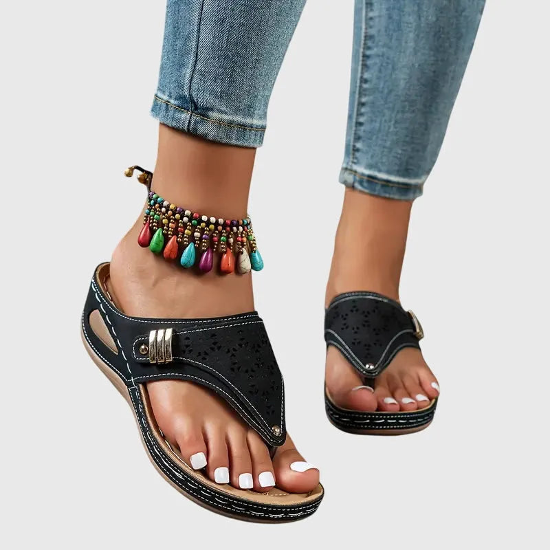 Wendeline damesplateausandalen met open neus