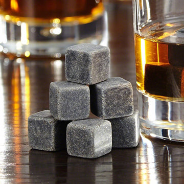 Whiskyijsblokjes en zeepsteenstenen, herbruikbare koelstenen, set van 9