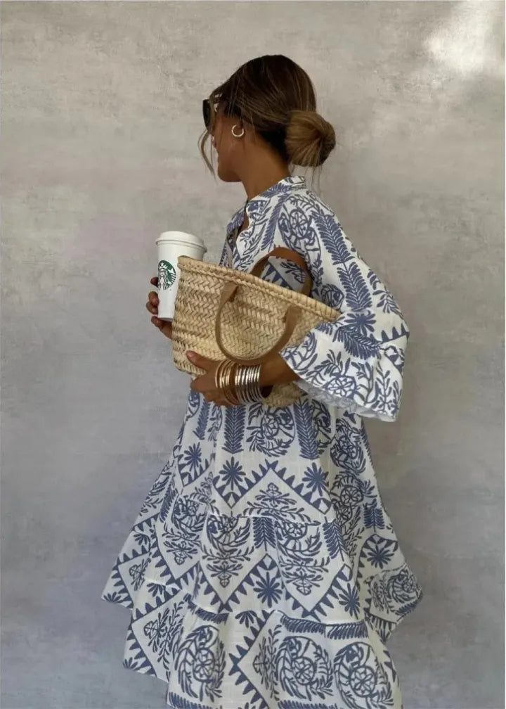 Winnie oversized midi-overhemdjurk voor dames met print