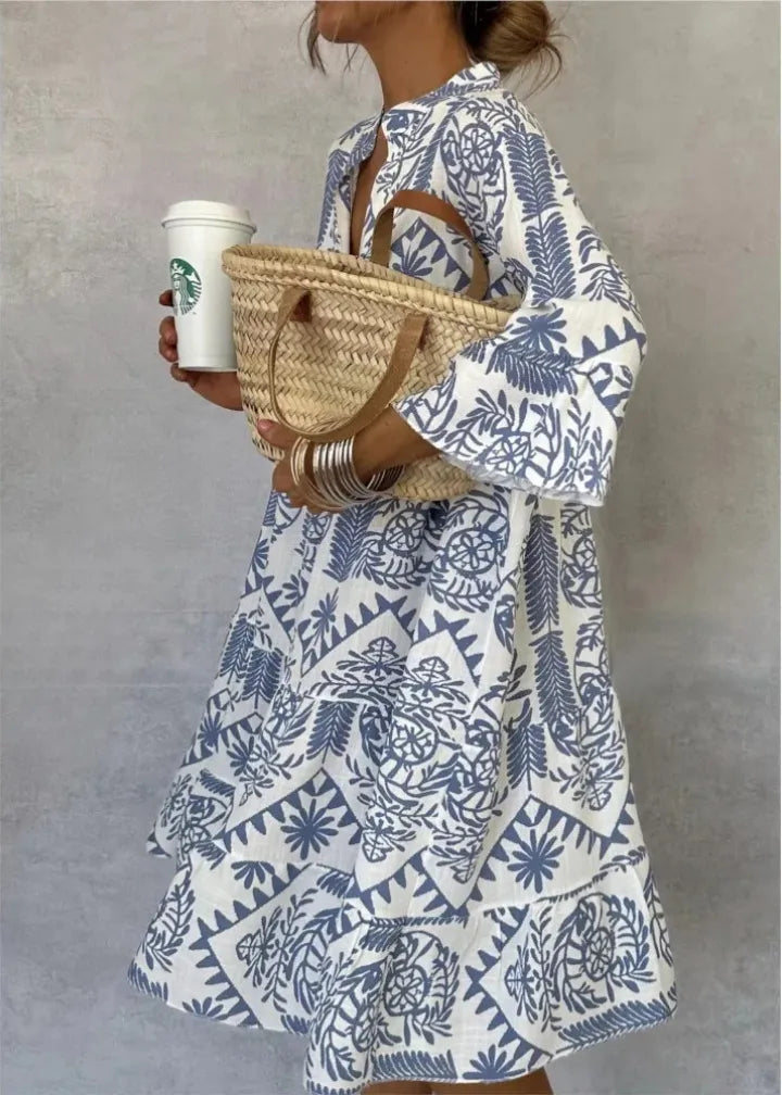 Winnie oversized midi-overhemdjurk voor dames met print