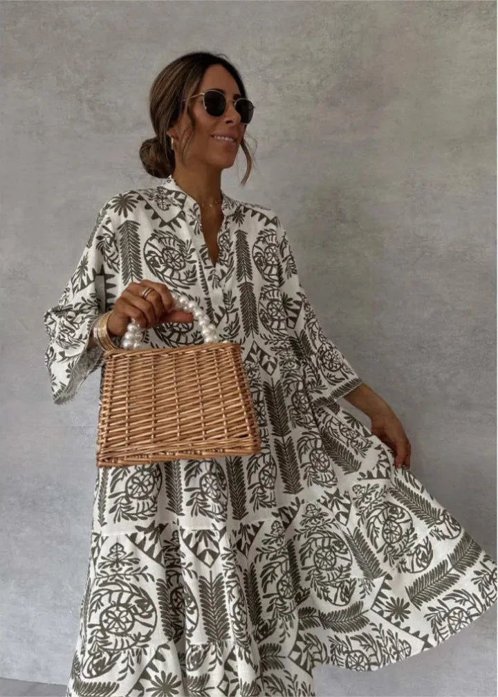 Winnie oversized midi-overhemdjurk voor dames met print