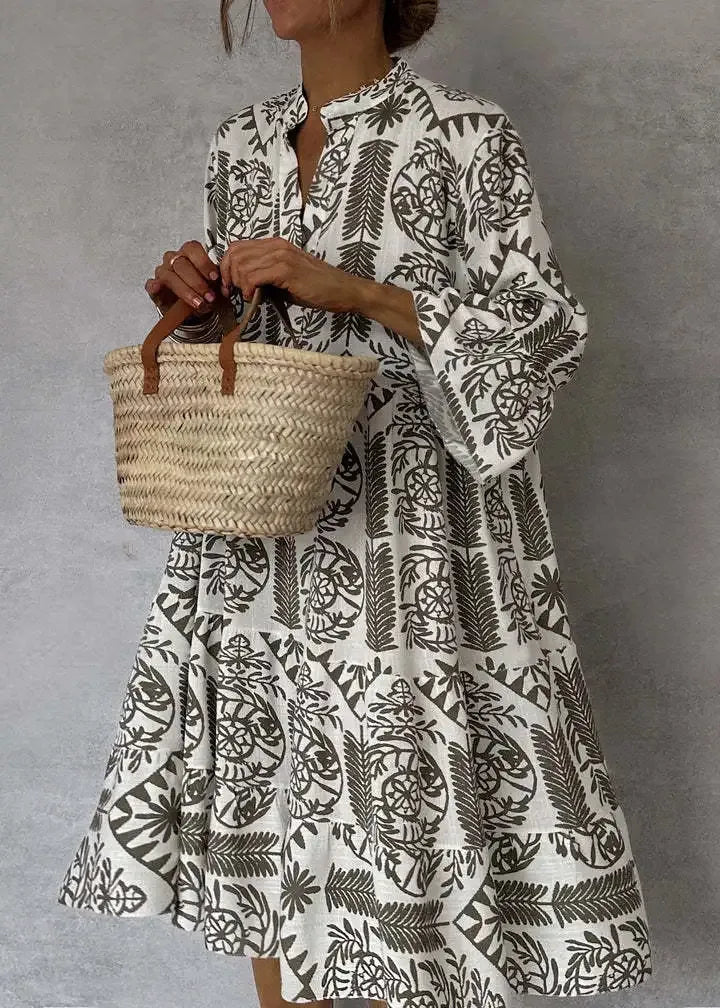 Winnie oversized midi-overhemdjurk voor dames met print