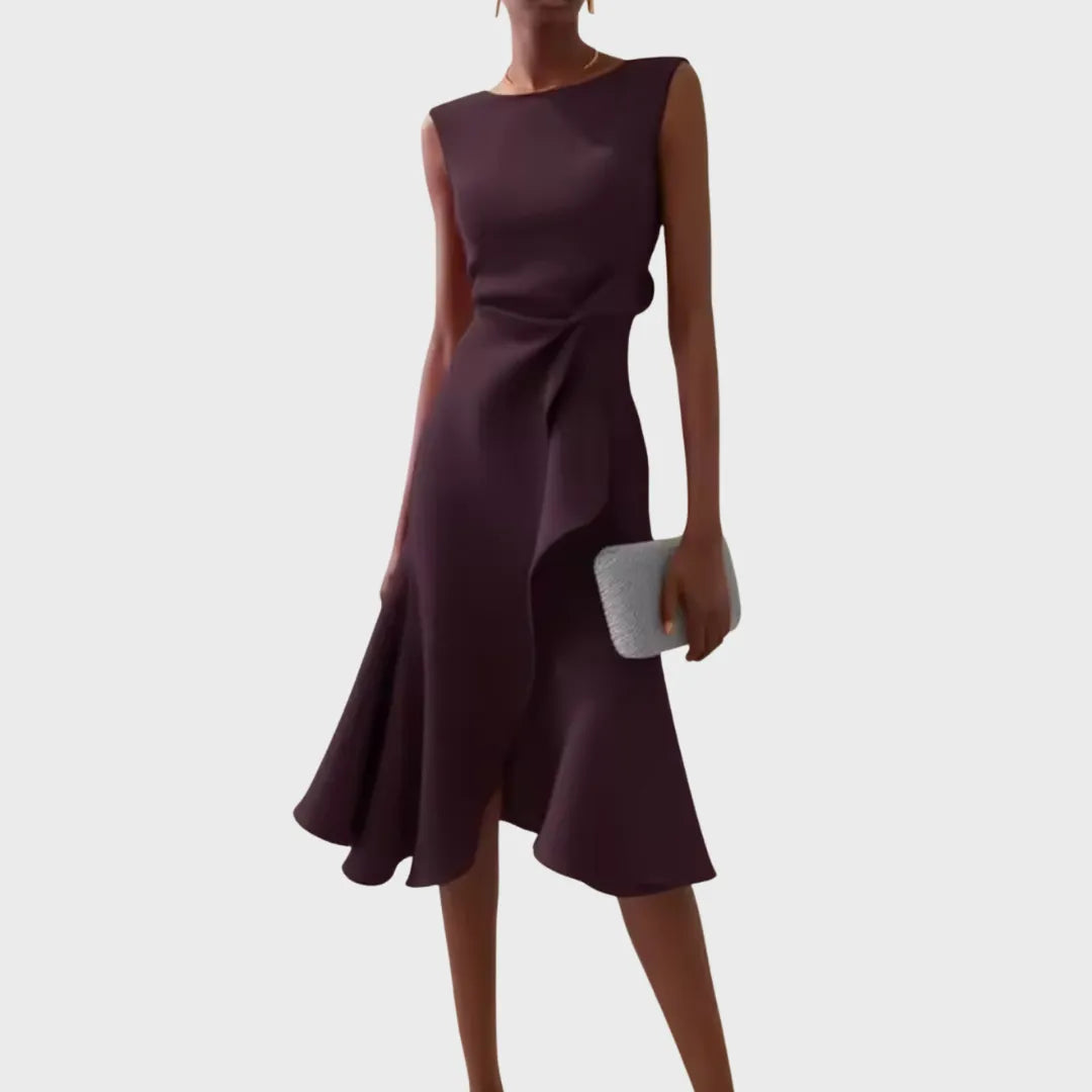 Asymmetrische mouwloze midijurk voor dames