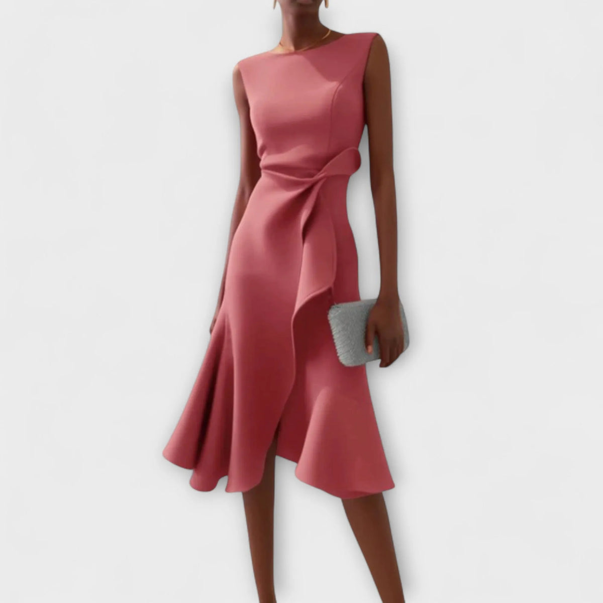 Asymmetrische mouwloze midijurk voor dames