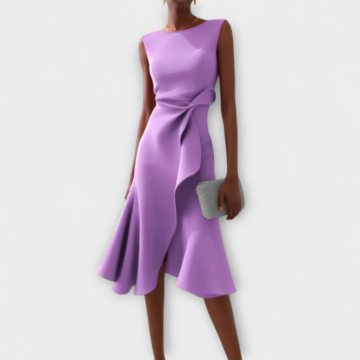 Asymmetrische mouwloze midijurk voor dames