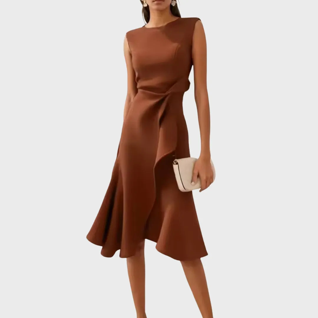 Asymmetrische mouwloze midijurk voor dames