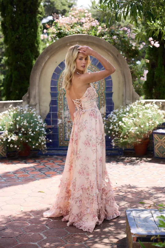 Haltermaxijurk met bloemenprint voor dames