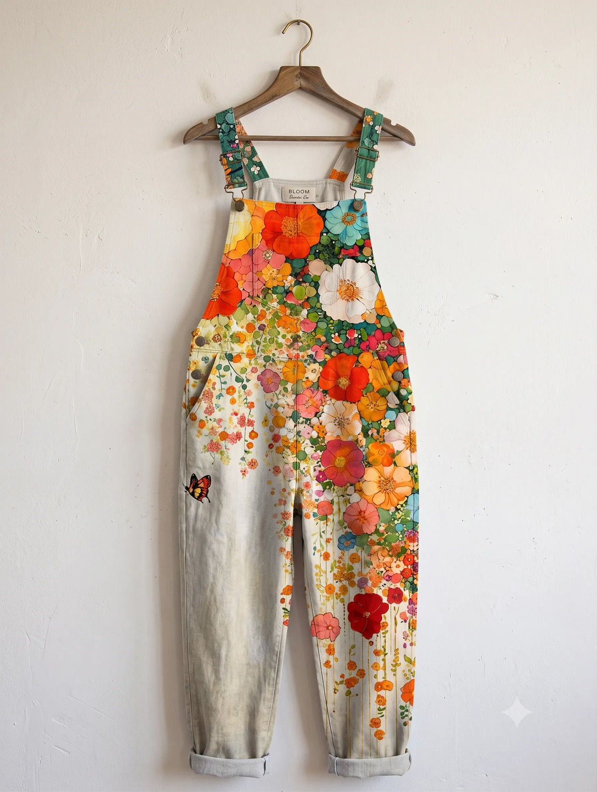 Damesjumpsuit met wijde pijp en bloemenprint