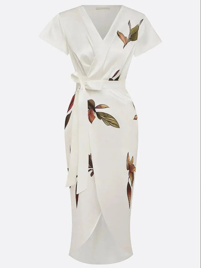 Midiwikkeljurk voor dames met bloemenprint
