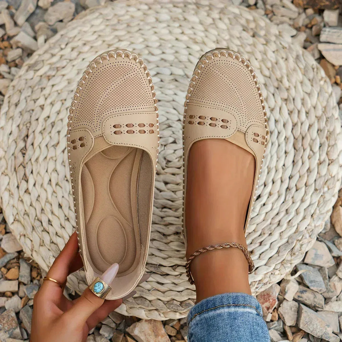 Platte Mary Jane-schoenen voor dames met perforaties