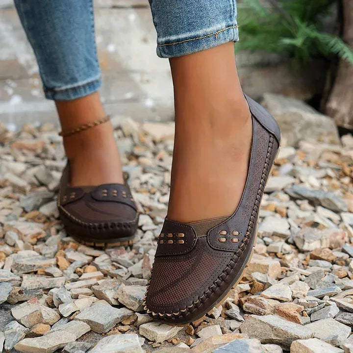 Platte Mary Jane-schoenen voor dames met perforaties