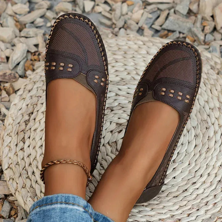 Platte Mary Jane-schoenen voor dames met perforaties