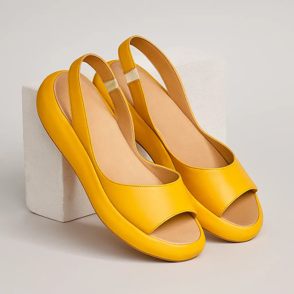 Slingback-plateausandalen met open neus voor dames