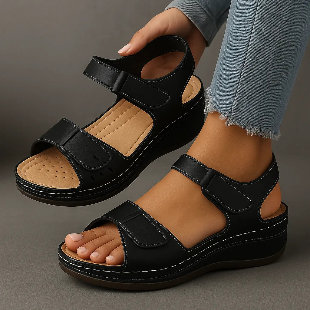 Damesplateausandalen met bandjes