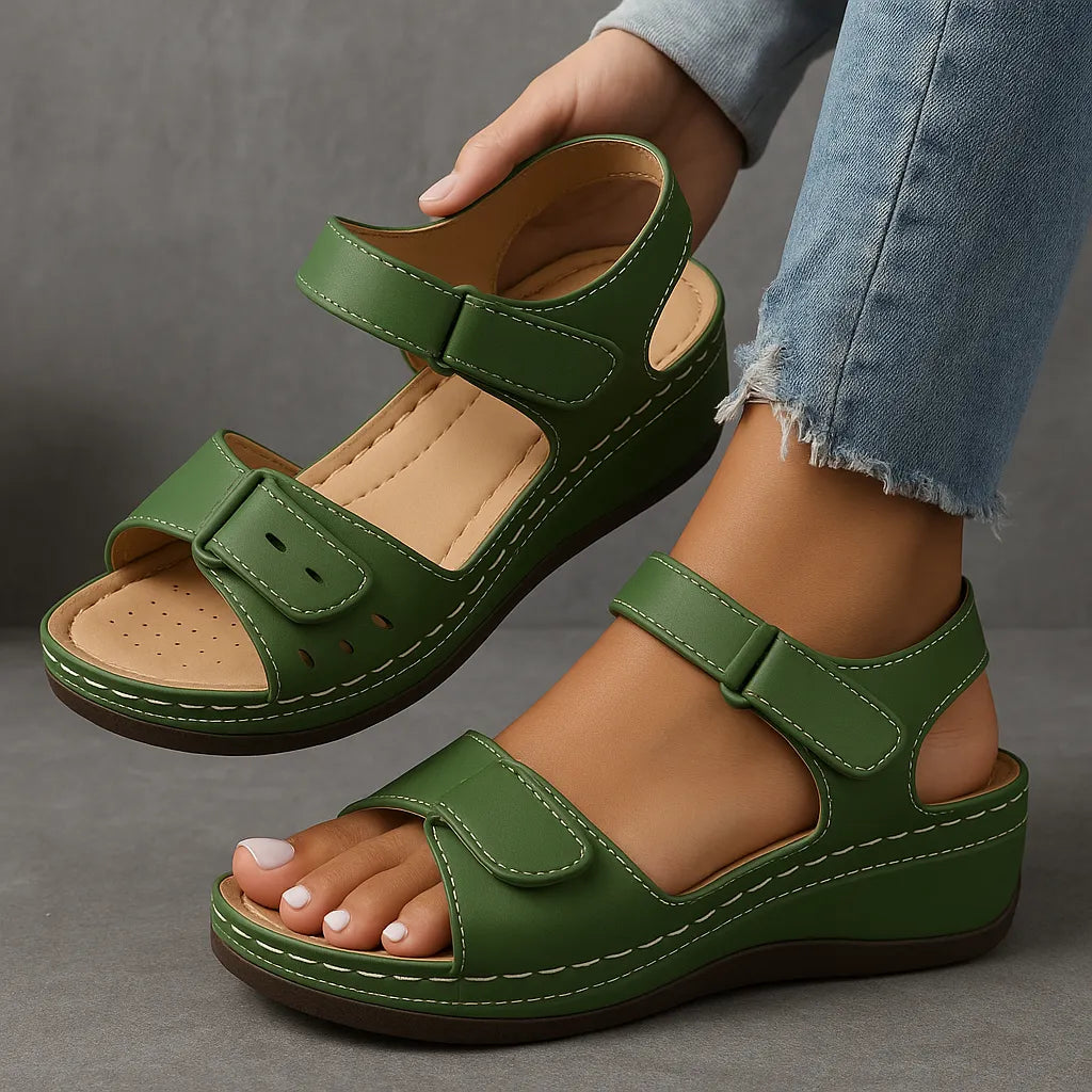Damesplateausandalen met bandjes
