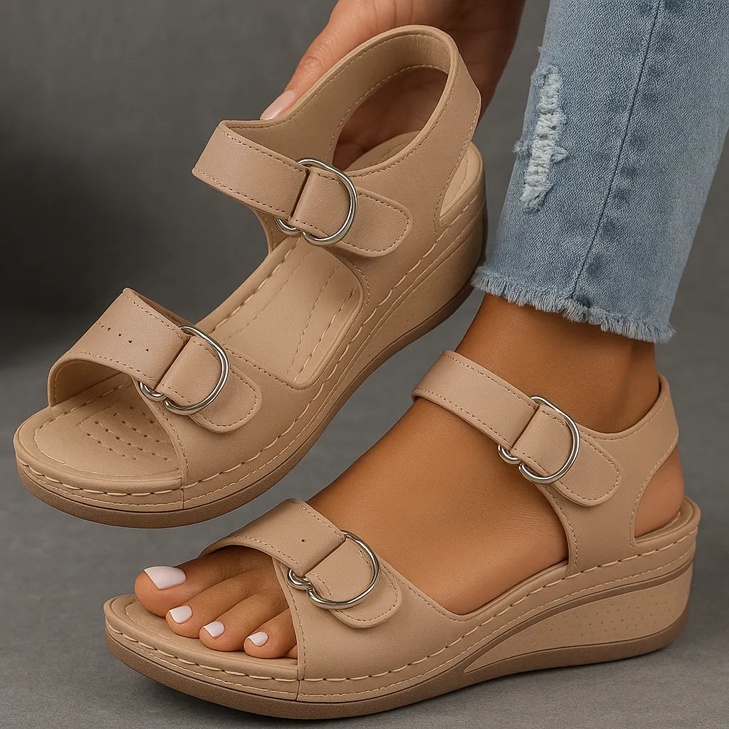 Damesplateausandalen met bandjes