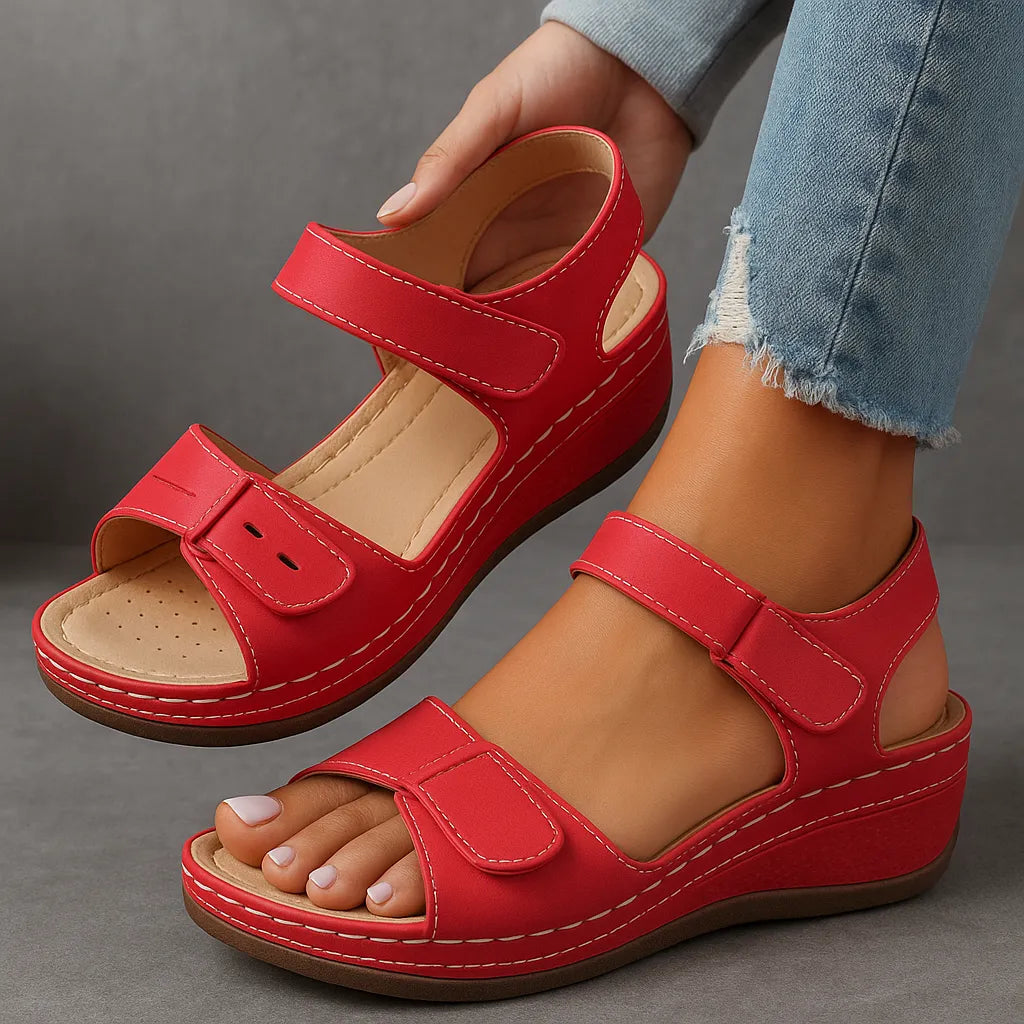 Damesplateausandalen met bandjes