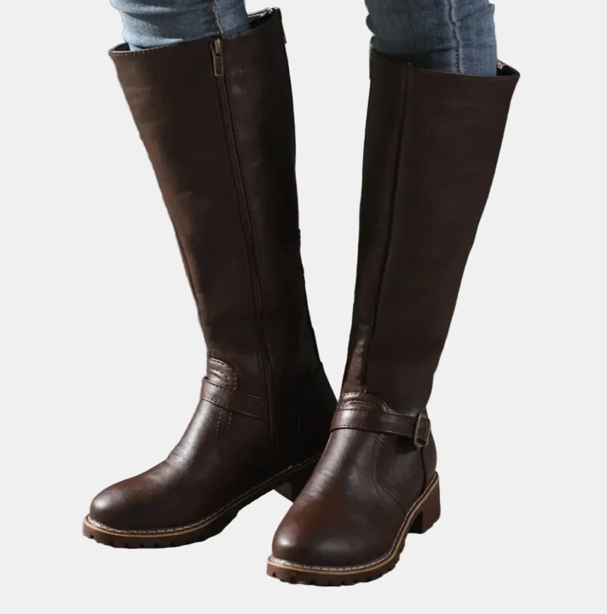Hoge rijlaarzen met blokhak voor dames