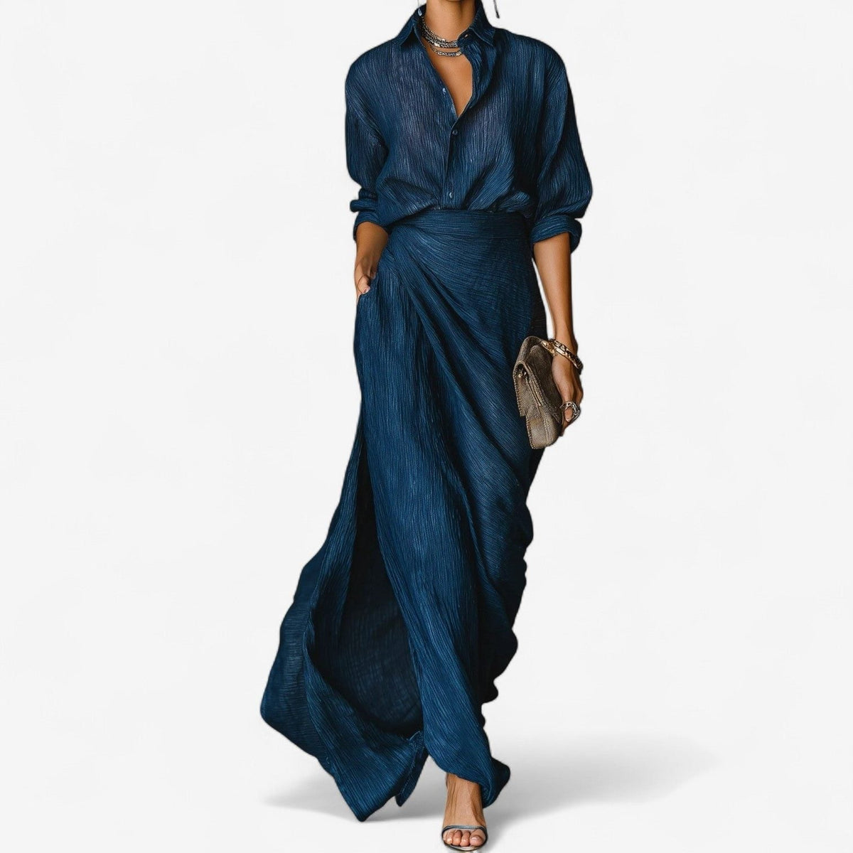 Maxi-overslagblousejurk voor dames
