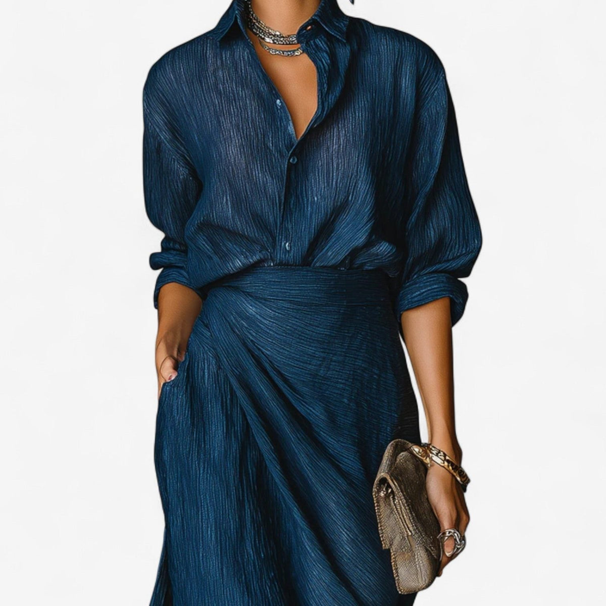 Maxi-overslagblousejurk voor dames