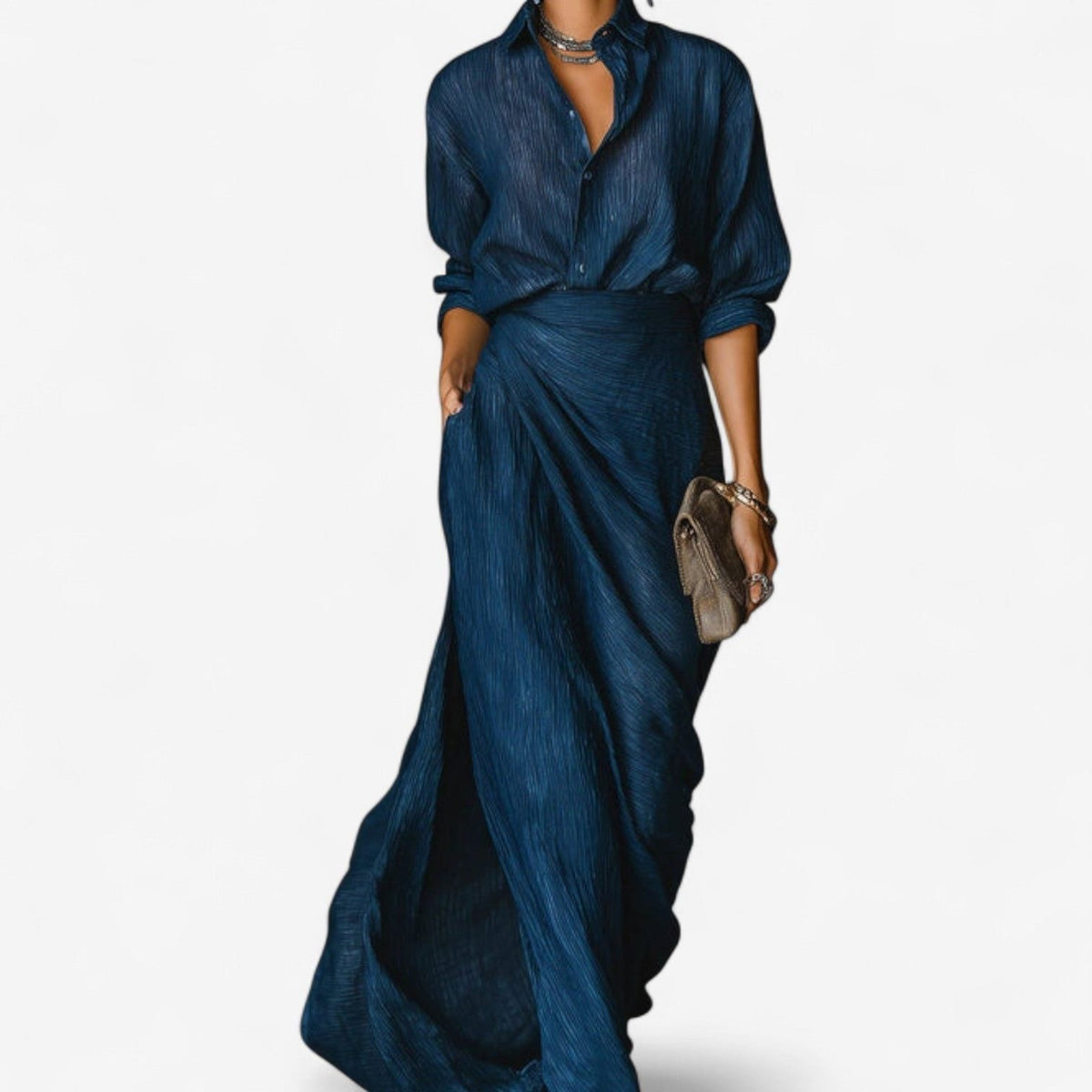 Maxi-overslagblousejurk voor dames